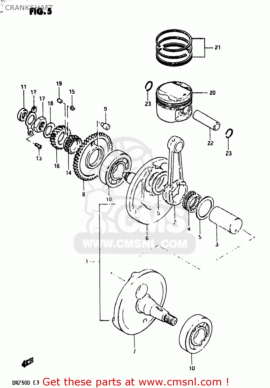 CRANKSHAFT DR250 1983 (D) USA (E03)
