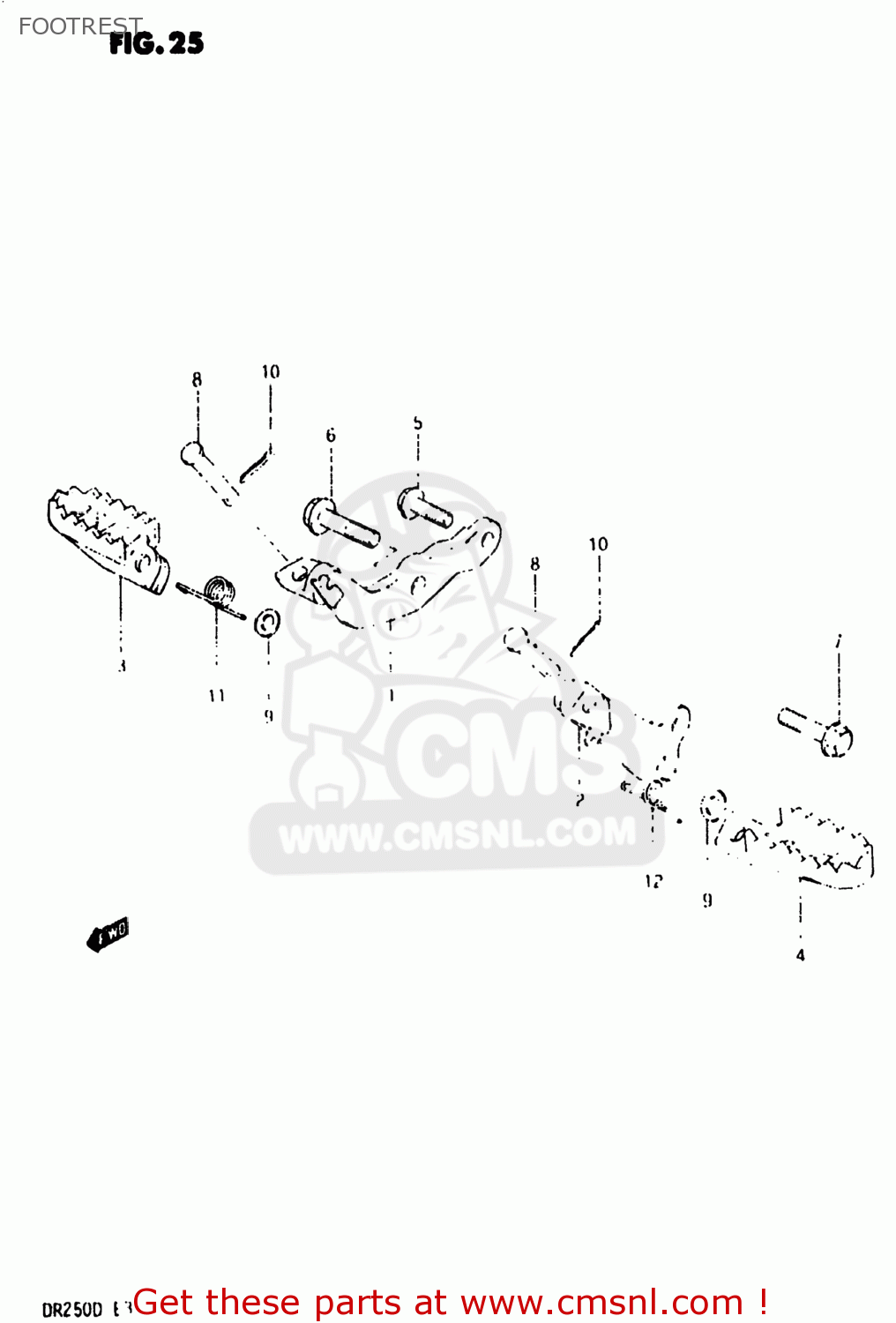 FOOTREST DR250 1983 (D) USA (E03)