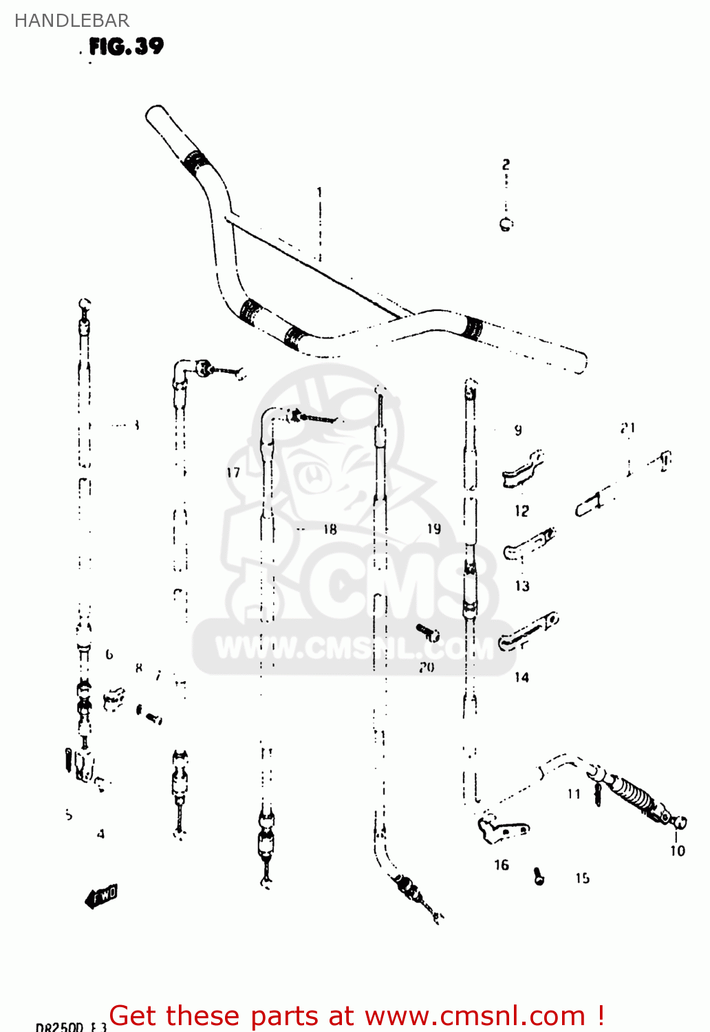 HANDLEBAR DR250 1983 (D) USA (E03)