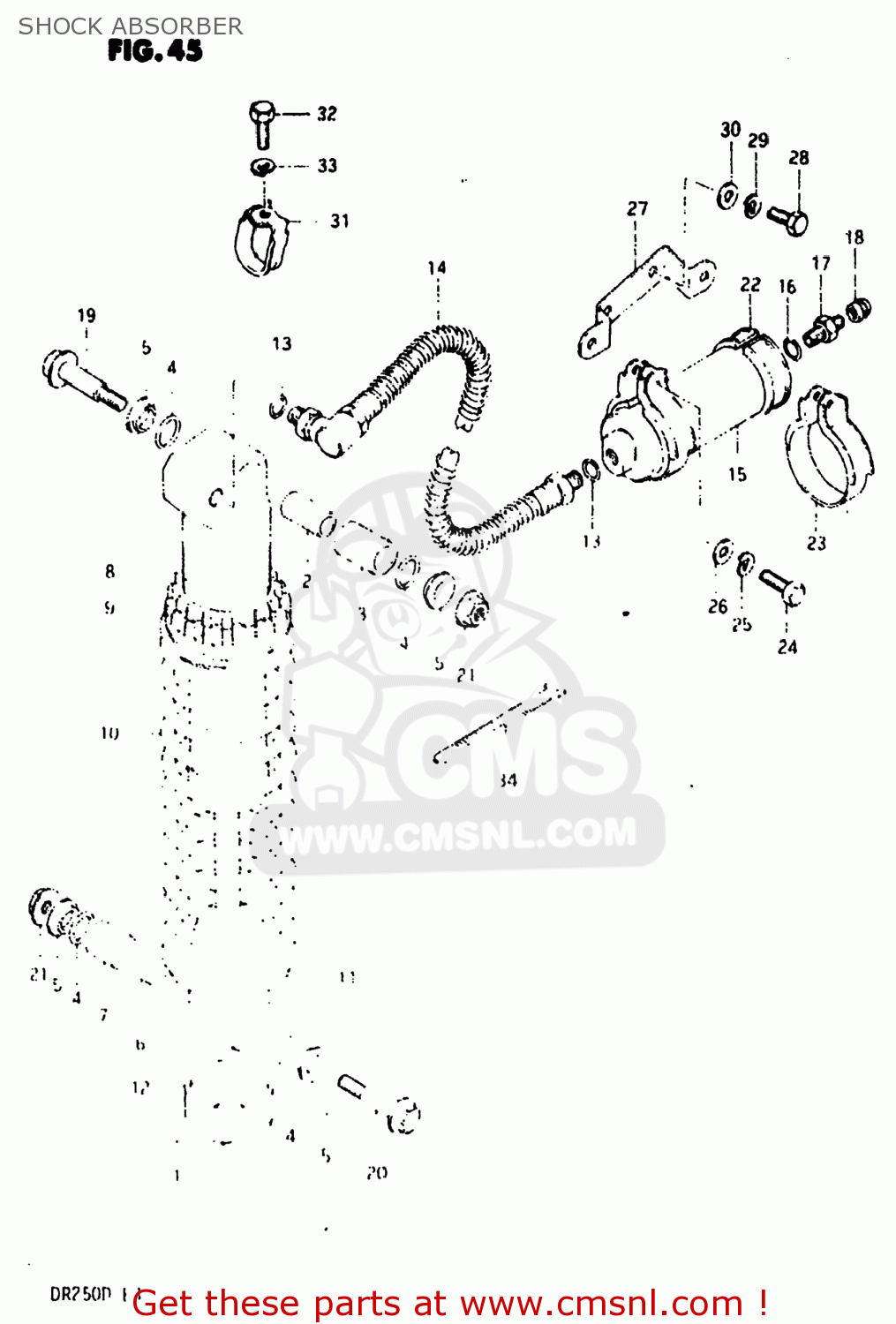 SHOCK ABSORBER DR250 1983 (D) USA (E03)