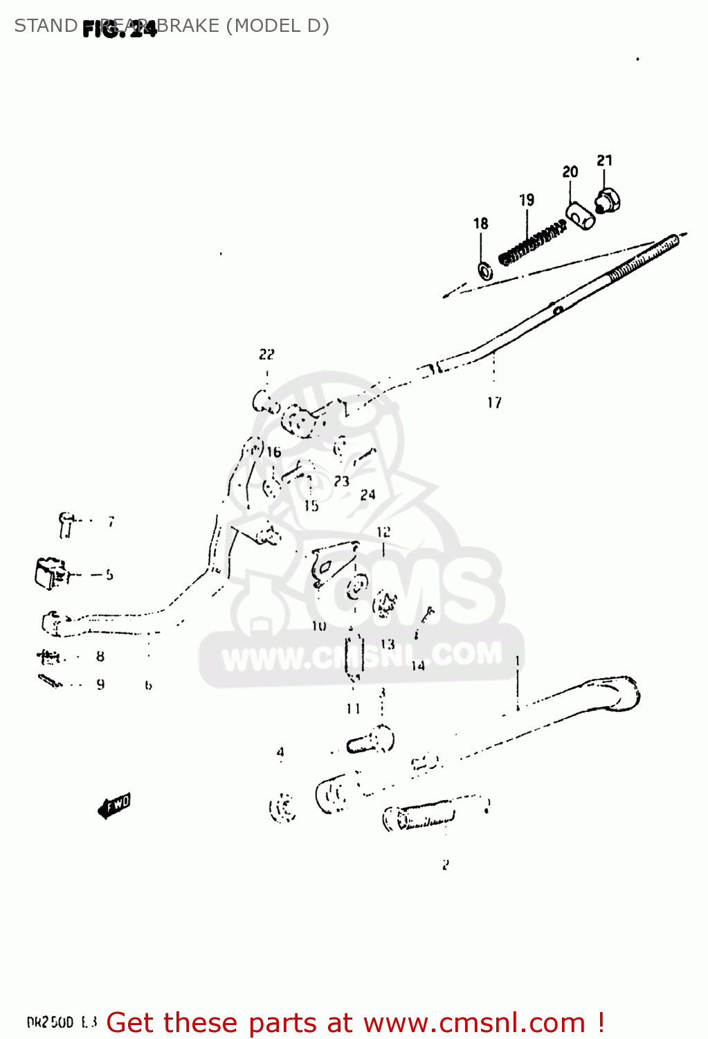 STAND - REAR BRAKE (MODEL D) DR250 1983 (D) USA (E03)