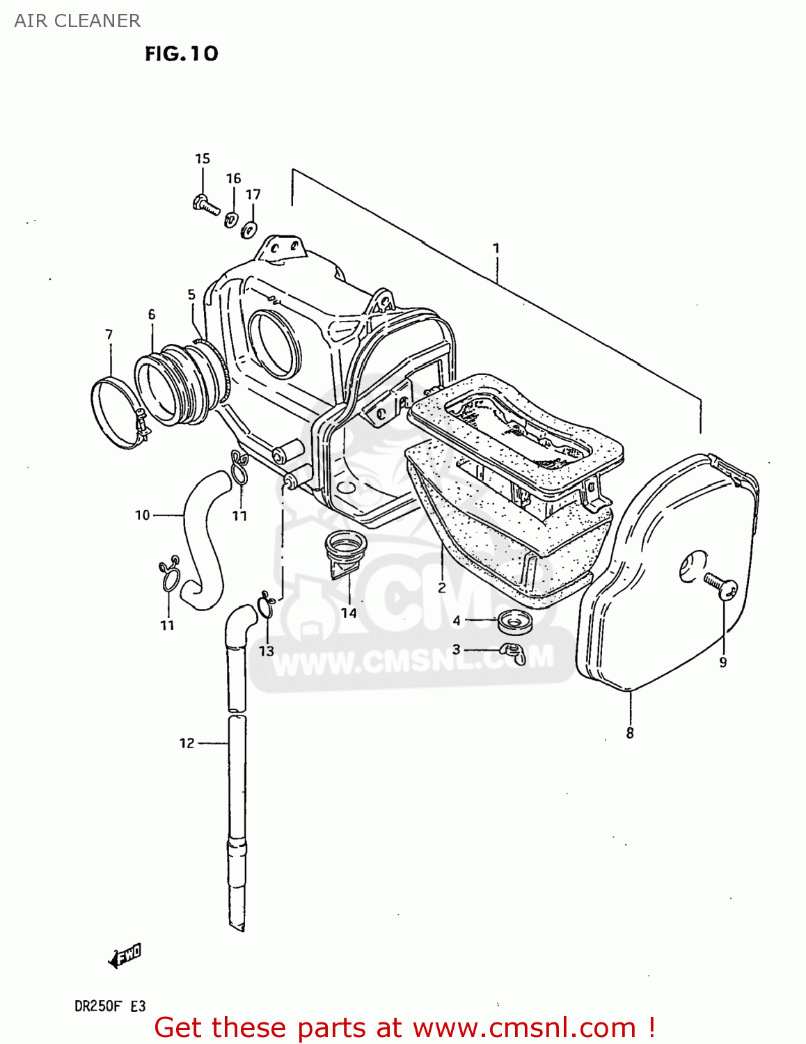 AIR CLEANER DR250 1985 (F) USA (E03)