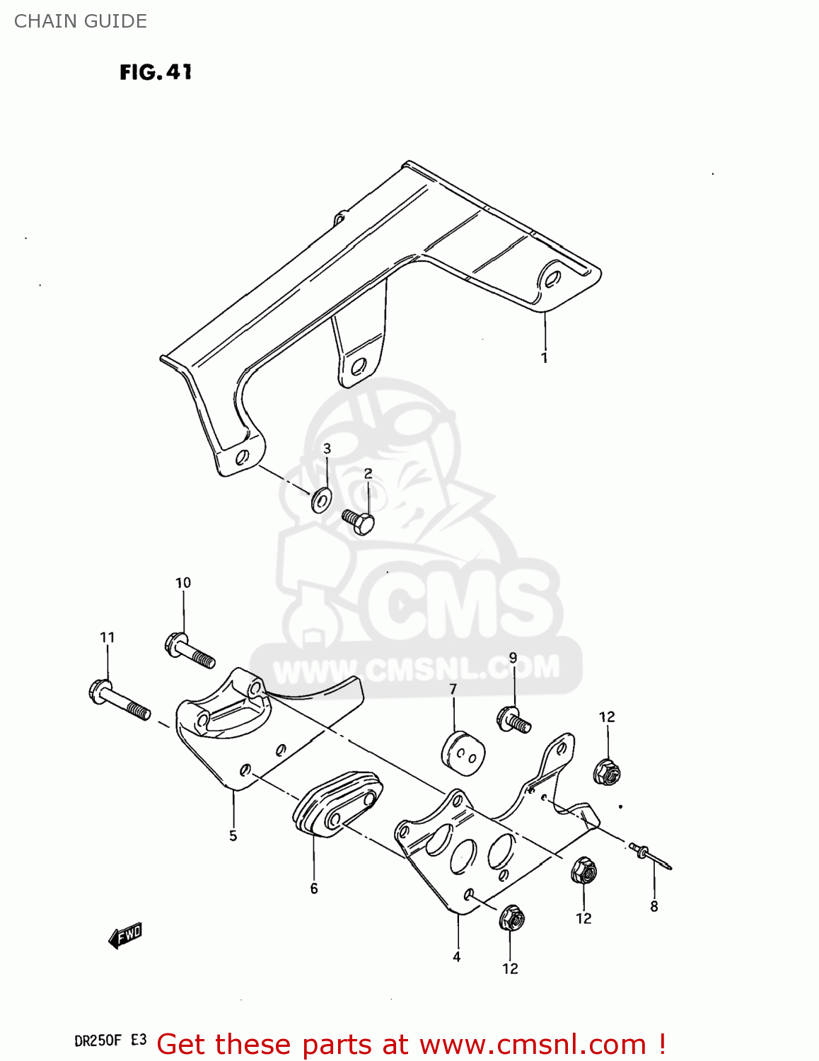 CHAIN GUIDE DR250 1985 (F) USA (E03)