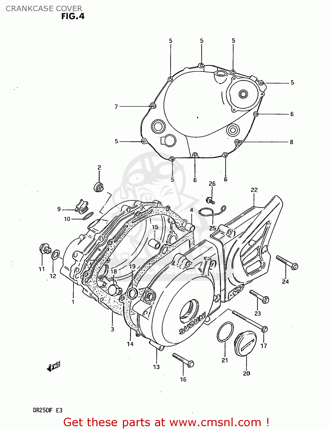 CRANKCASE COVER DR250 1985 (F) USA (E03)