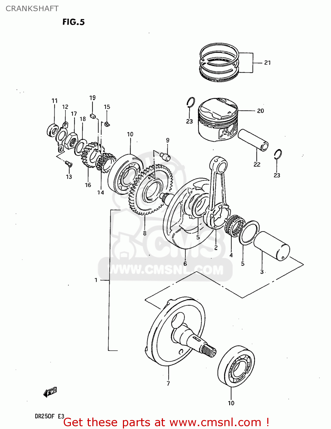 CRANKSHAFT DR250 1985 (F) USA (E03)