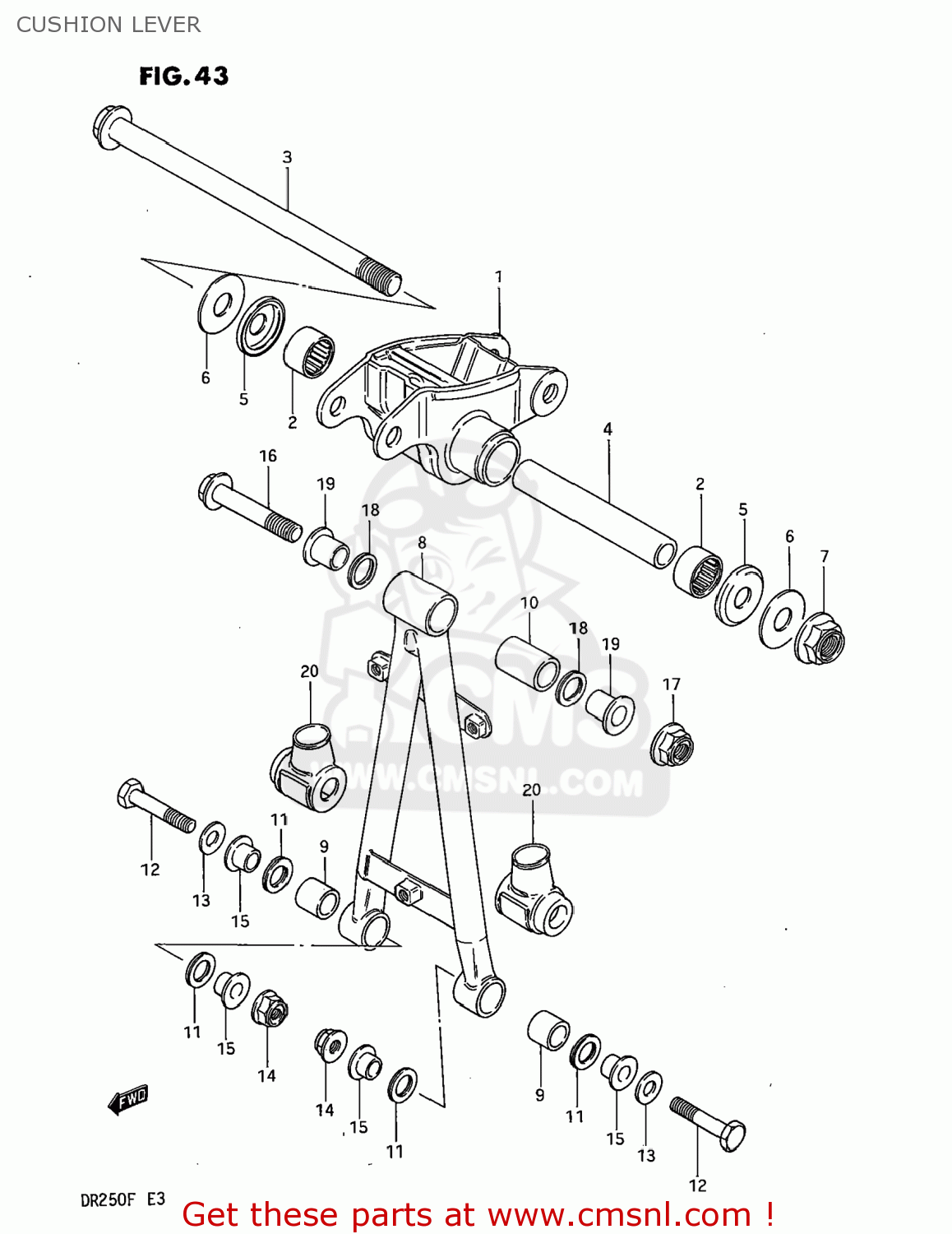 CUSHION LEVER DR250 1985 (F) USA (E03)