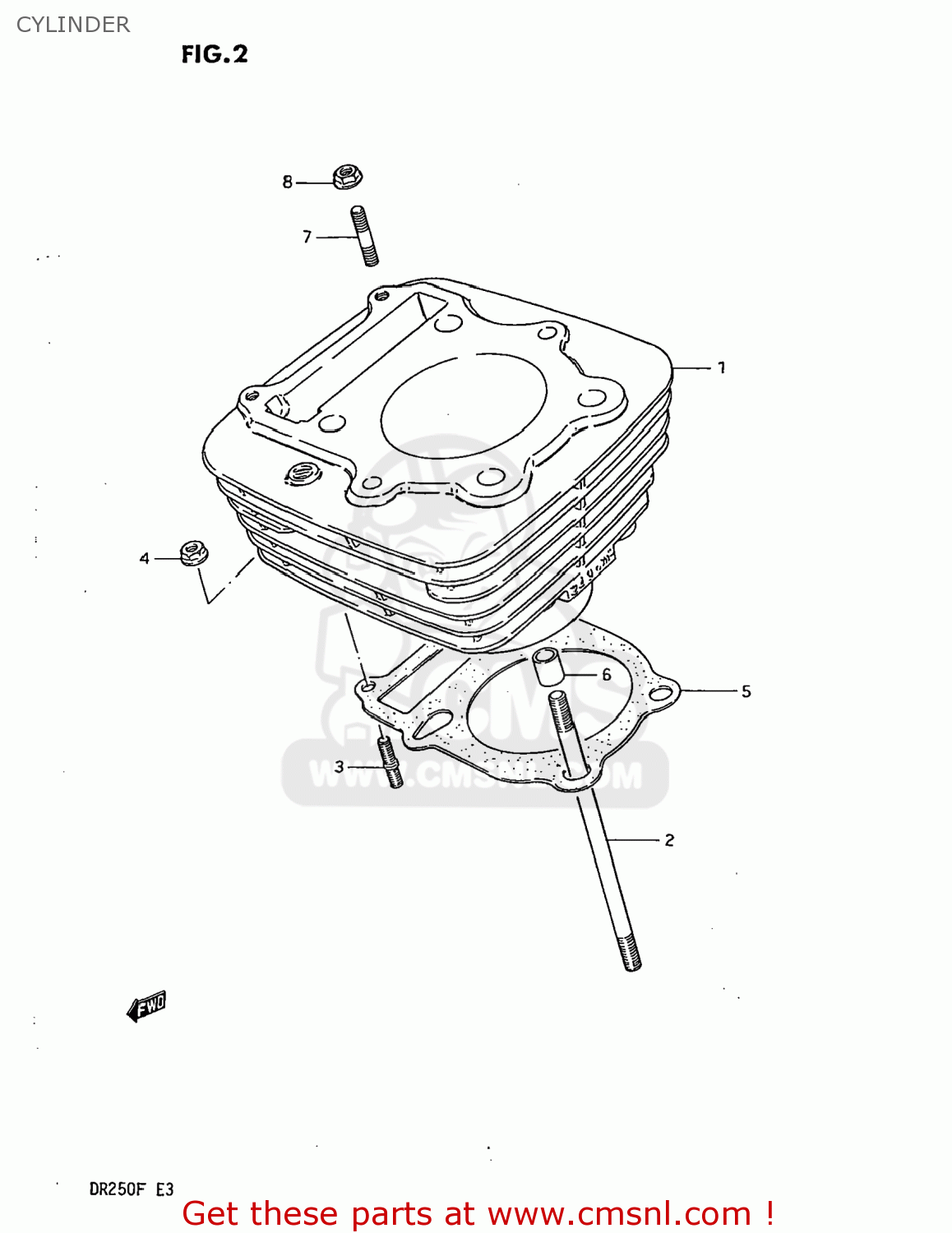 CYLINDER DR250 1985 (F) USA (E03)