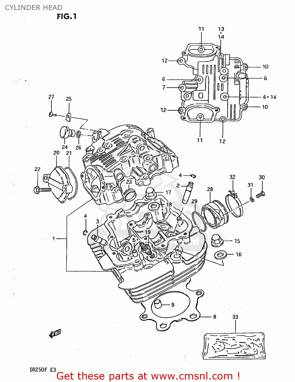 CYLINDER HEAD DR250 1985 (F) USA (E03)