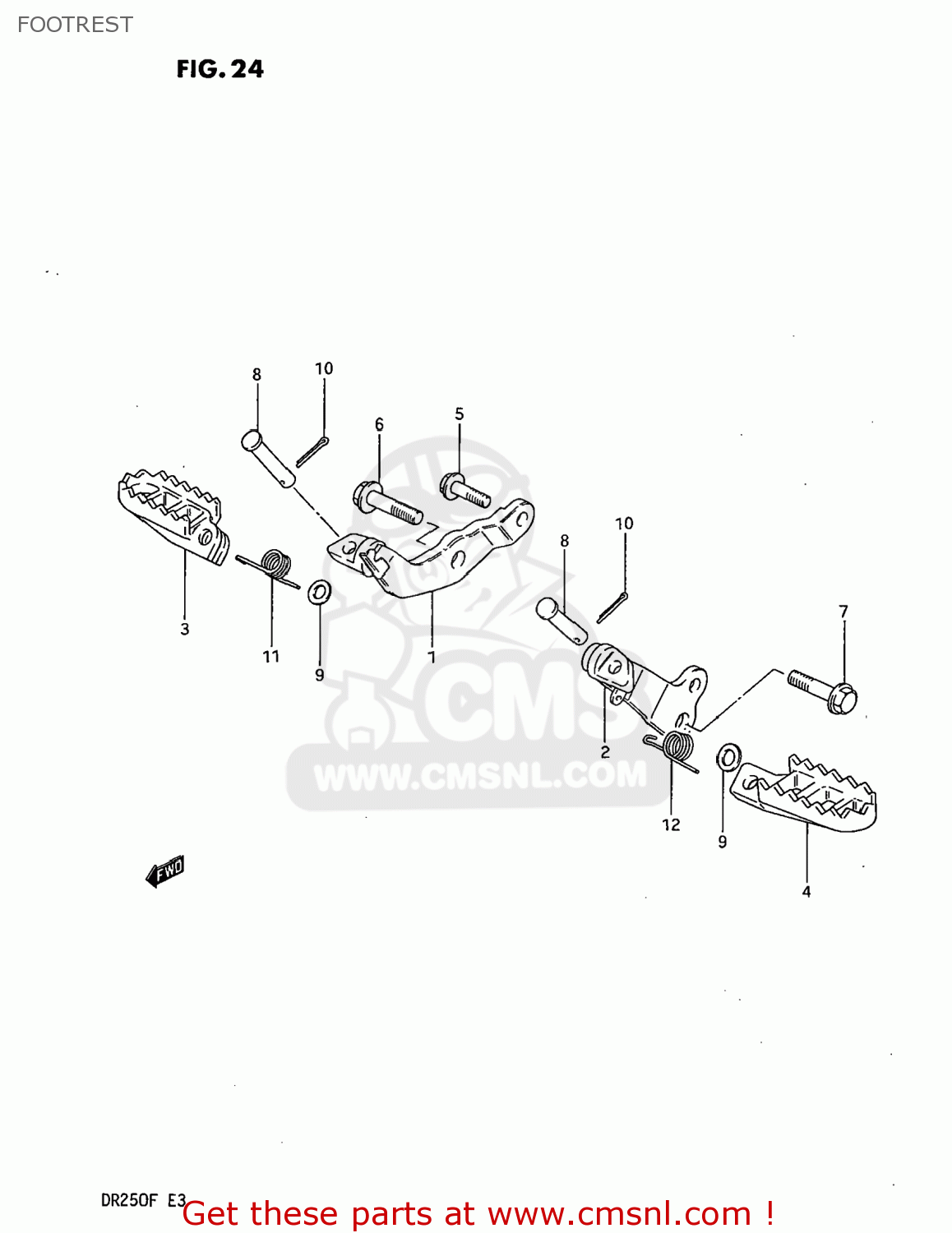 FOOTREST DR250 1985 (F) USA (E03)