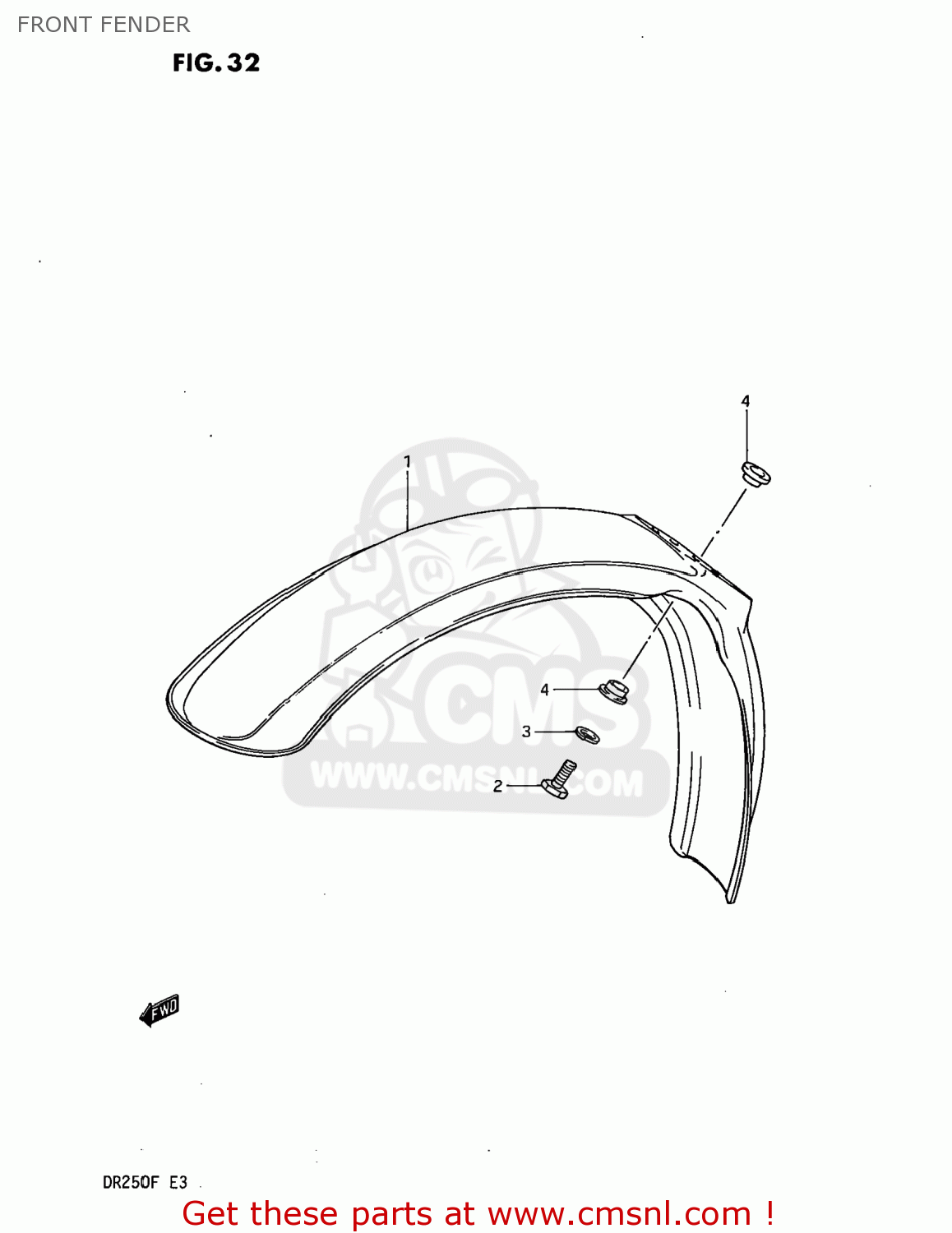 FRONT FENDER DR250 1985 (F) USA (E03)