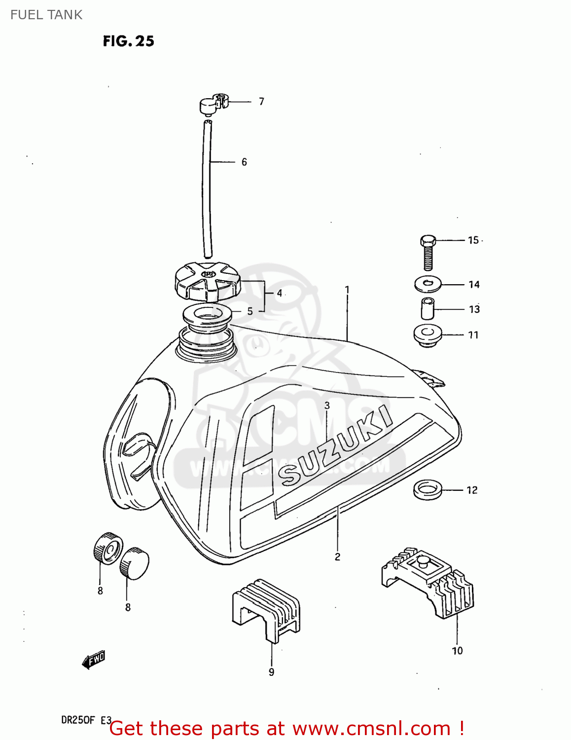 FUEL TANK DR250 1985 (F) USA (E03)