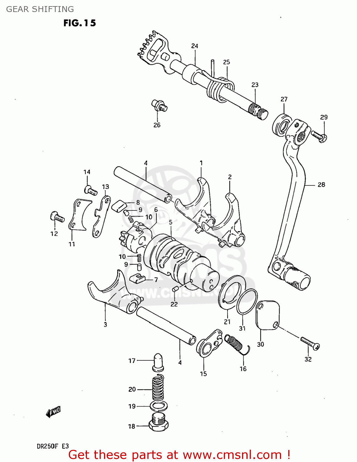 GEAR SHIFTING DR250 1985 (F) USA (E03)