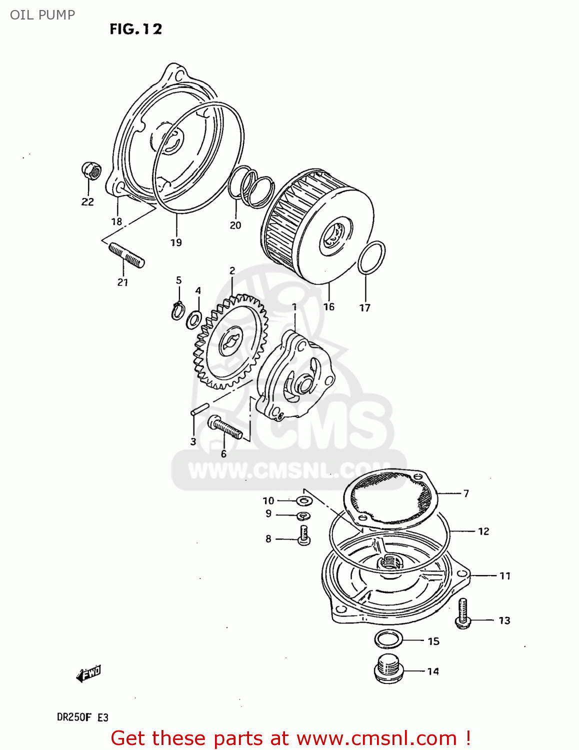 OIL PUMP DR250 1985 (F) USA (E03)