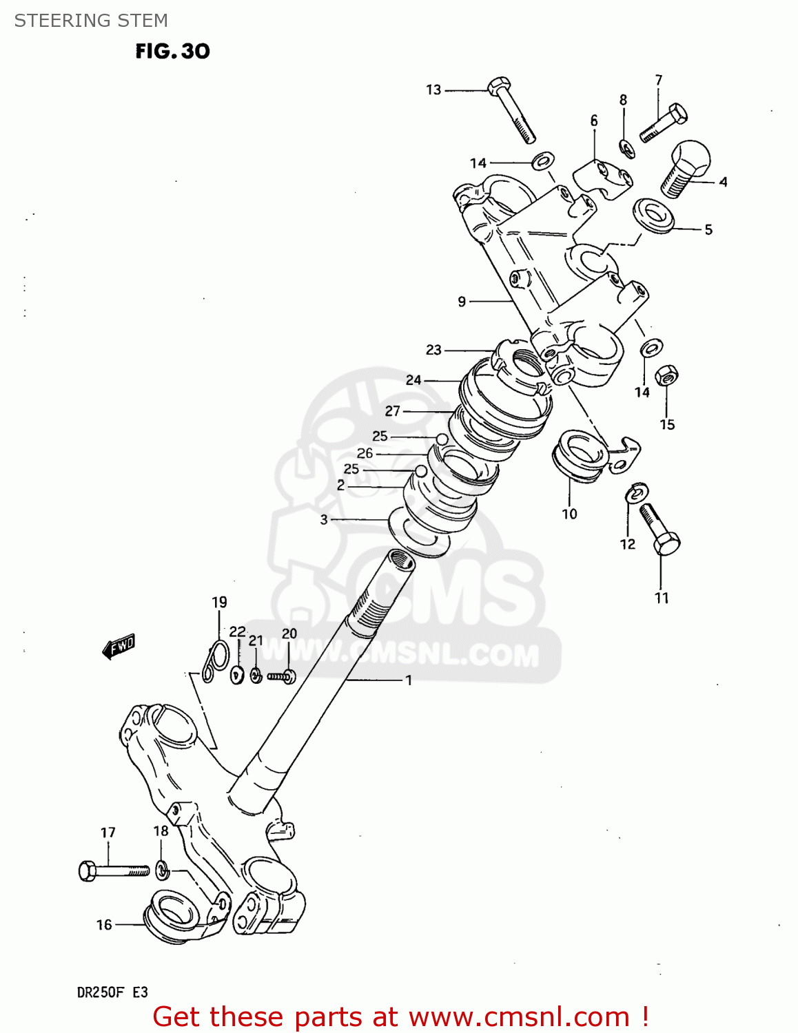 STEERING STEM DR250 1985 (F) USA (E03)