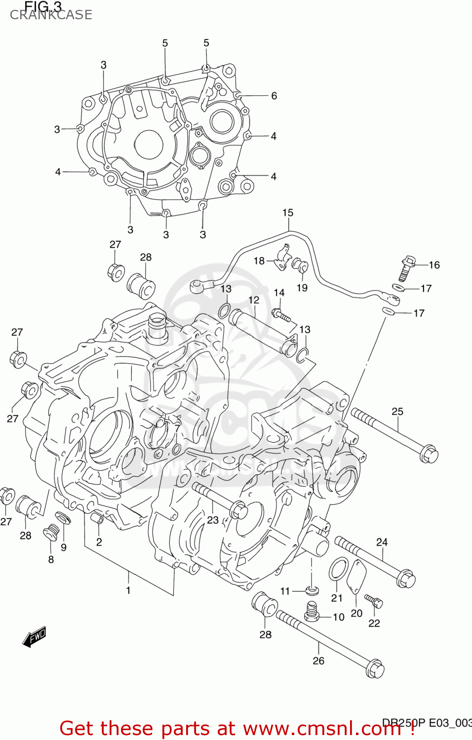 CRANKCASE DR250 1990 (L) USA (E03)