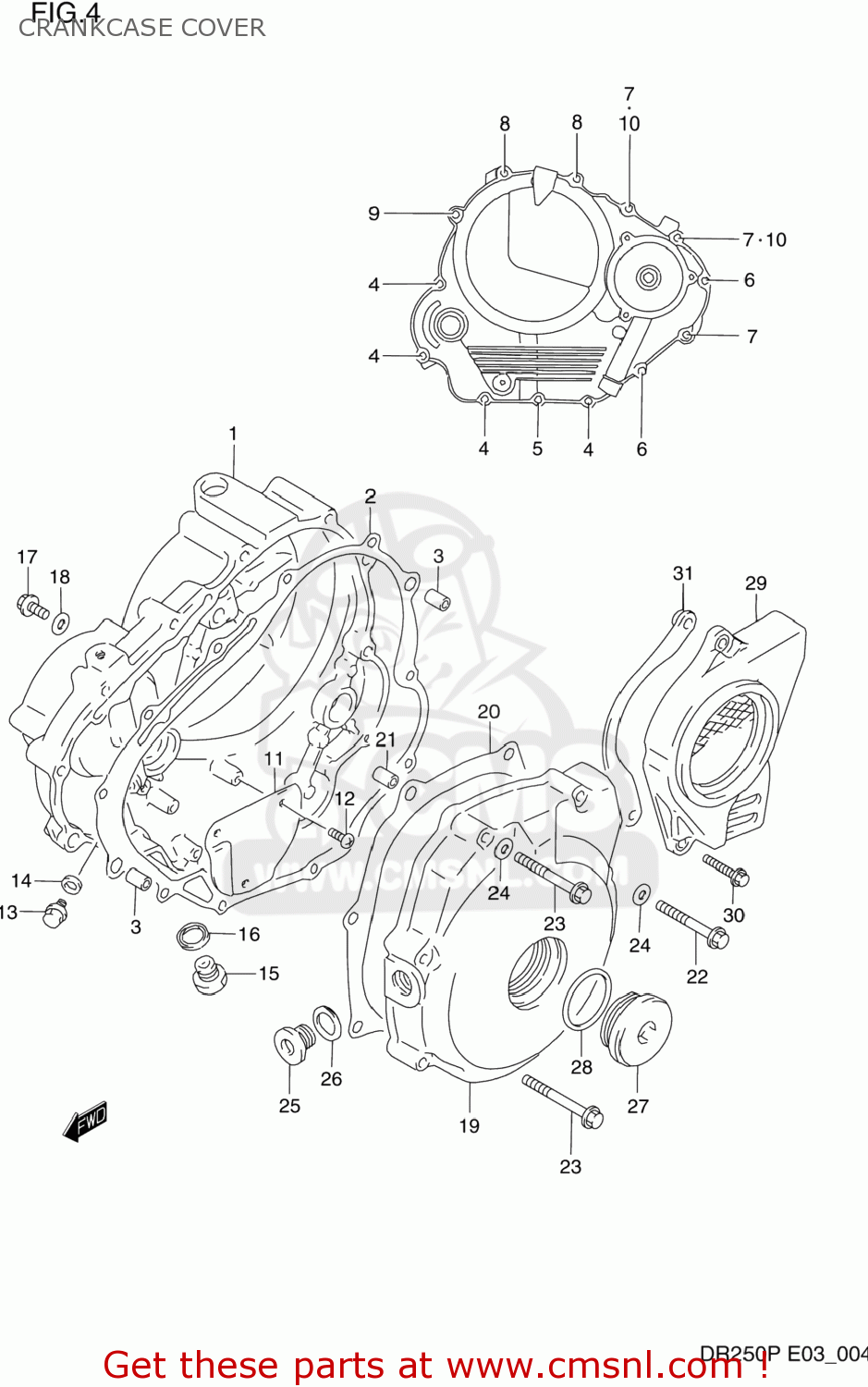 CRANKCASE COVER DR250 1990 (L) USA (E03)