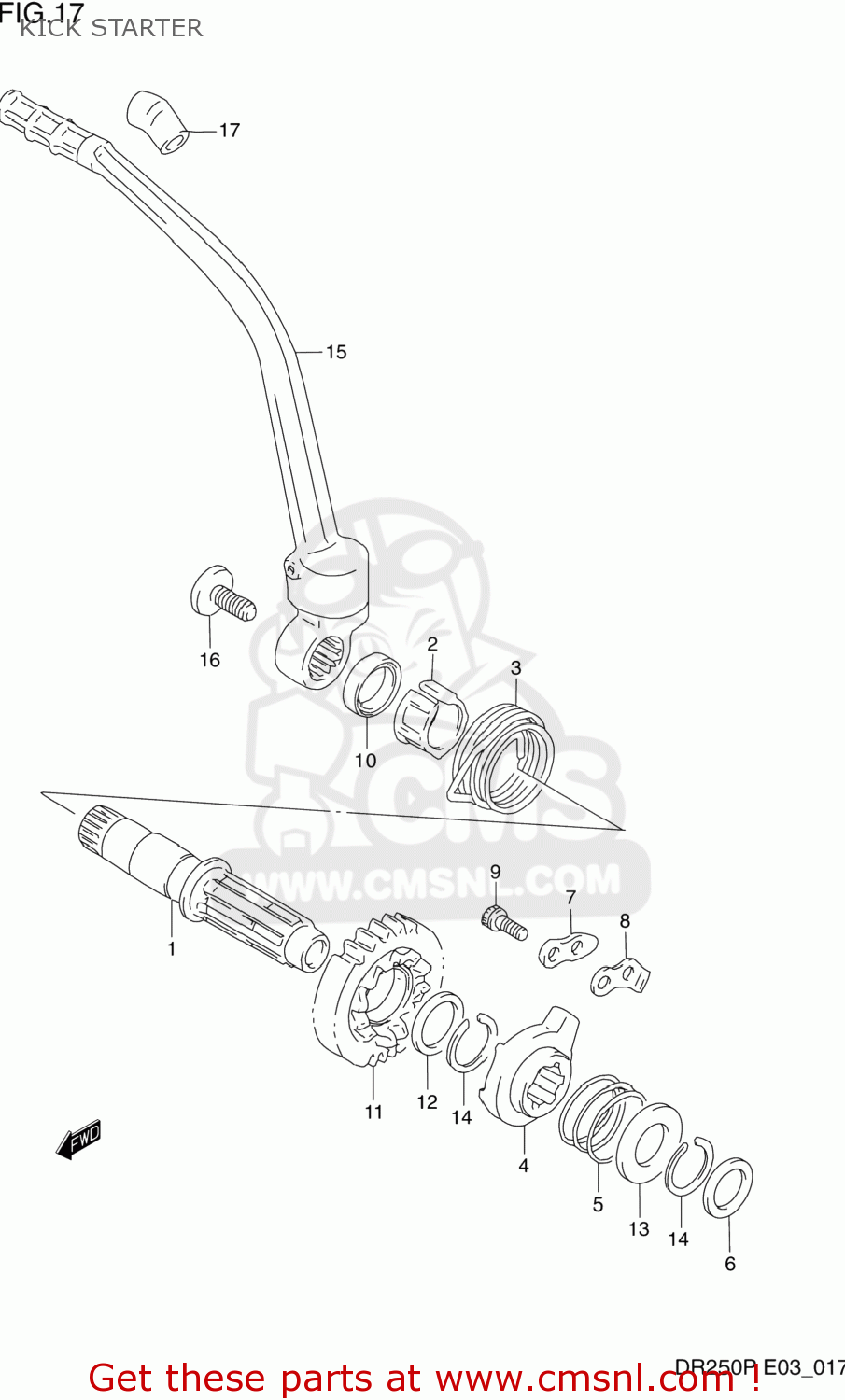 KICK STARTER DR250 1990 (L) USA (E03)