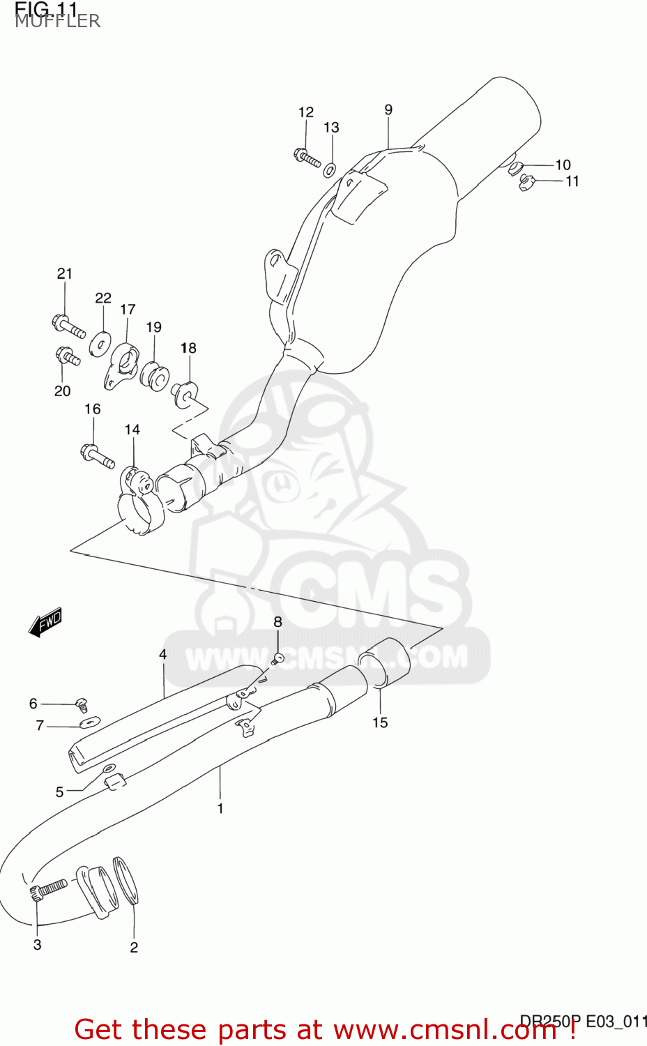 MUFFLER DR250 1990 (L) USA (E03)