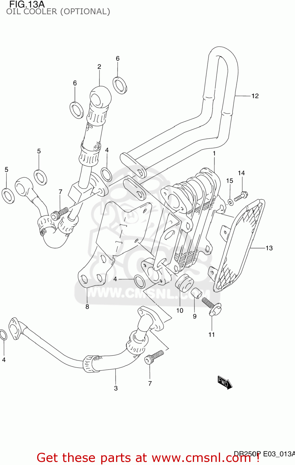 OIL COOLER (OPTIONAL) DR250 1990 (L) USA (E03)