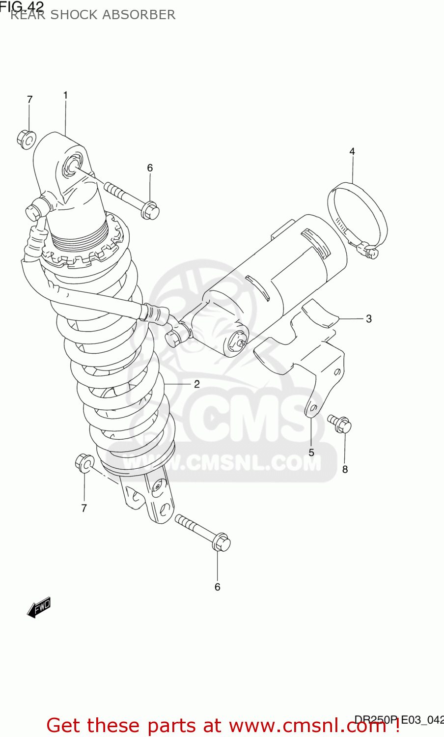 REAR SHOCK ABSORBER DR250 1990 (L) USA (E03)