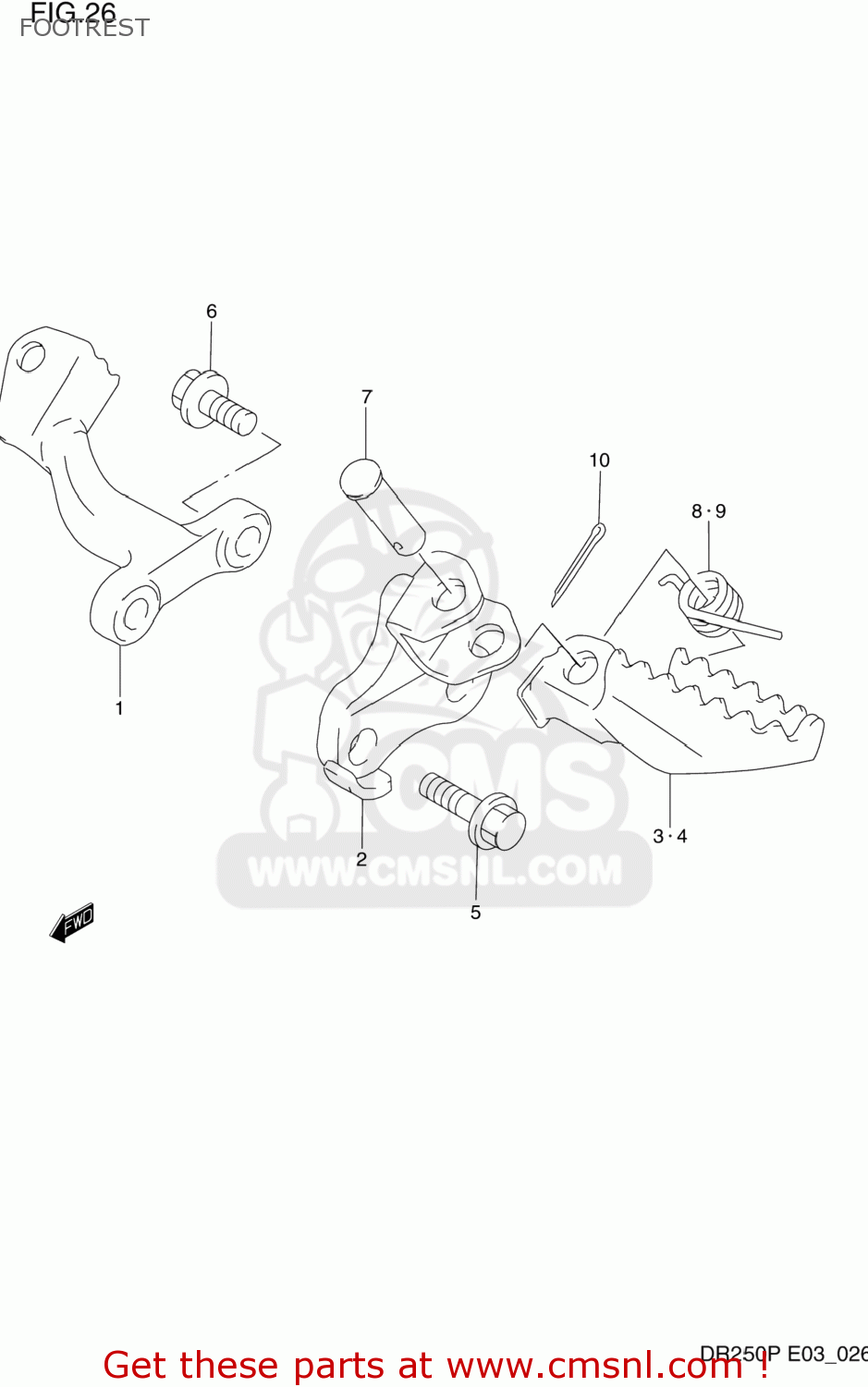 FOOTREST DR250 1991 (M) USA (E03)