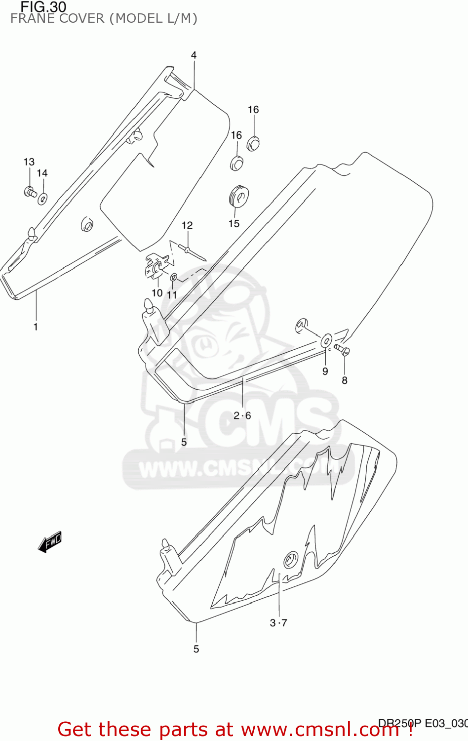 FRANE COVER (MODEL L/M) DR250 1991 (M) USA (E03)