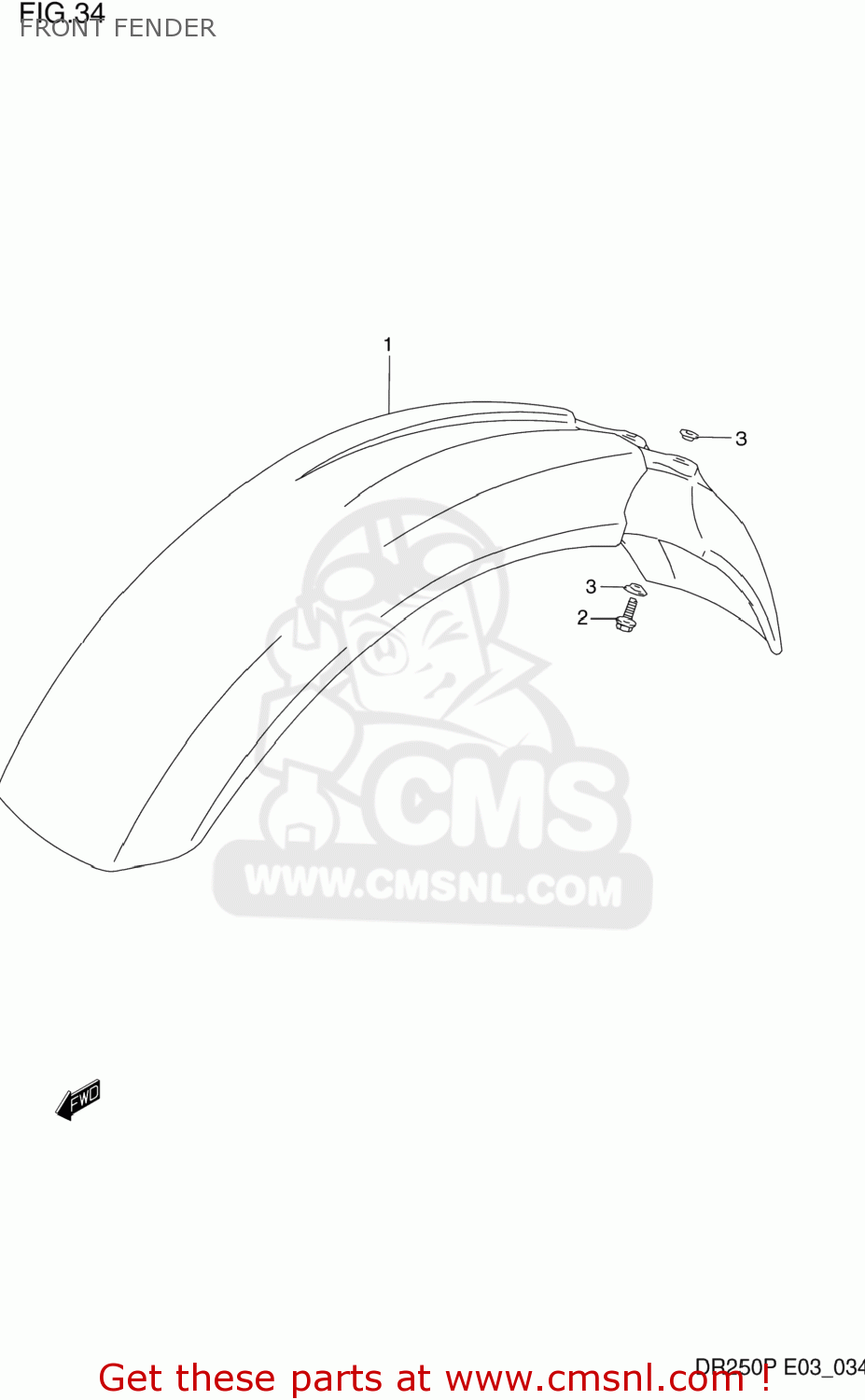 FRONT FENDER DR250 1991 (M) USA (E03)