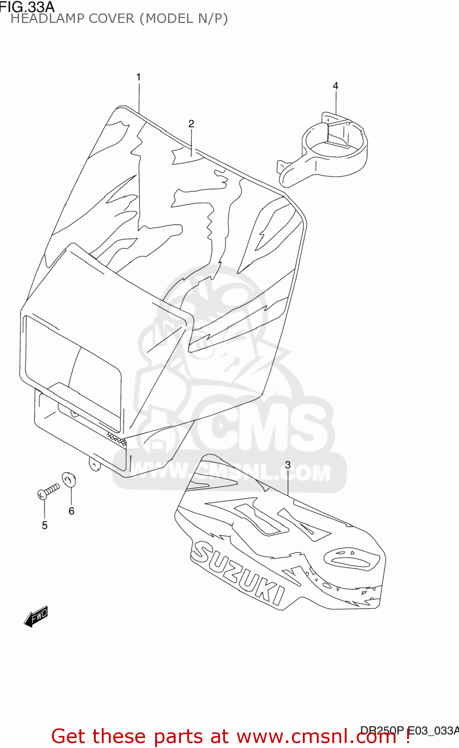 HEADLAMP COVER (MODEL N/P) DR250 1991 (M) USA (E03)