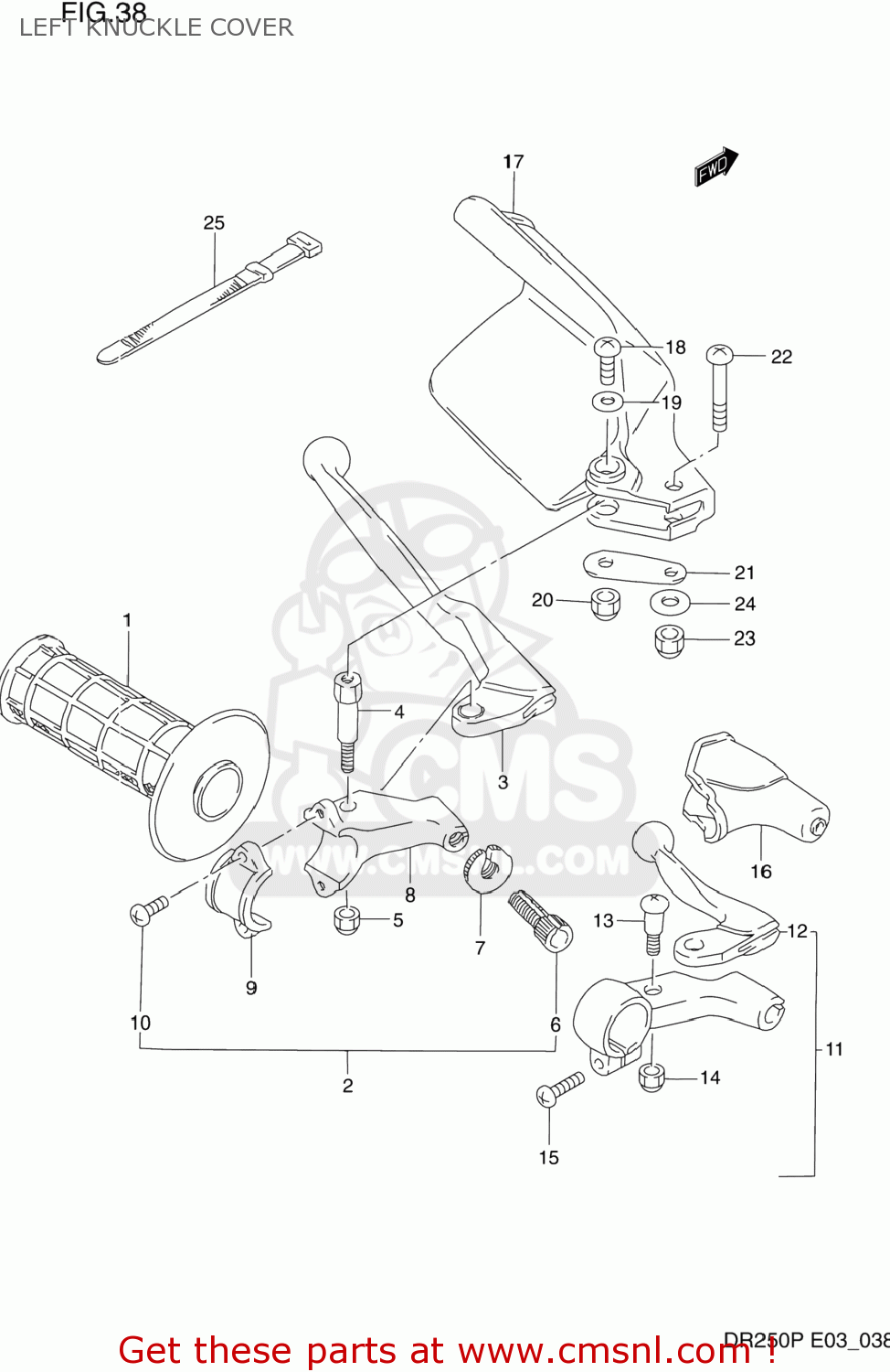LEFT KNUCKLE COVER DR250 1991 (M) USA (E03)