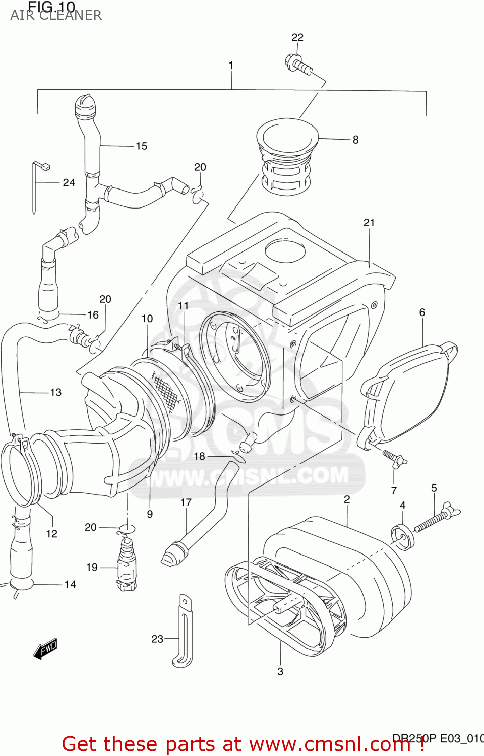AIR CLEANER DR250 1992 (N) USA (E03)