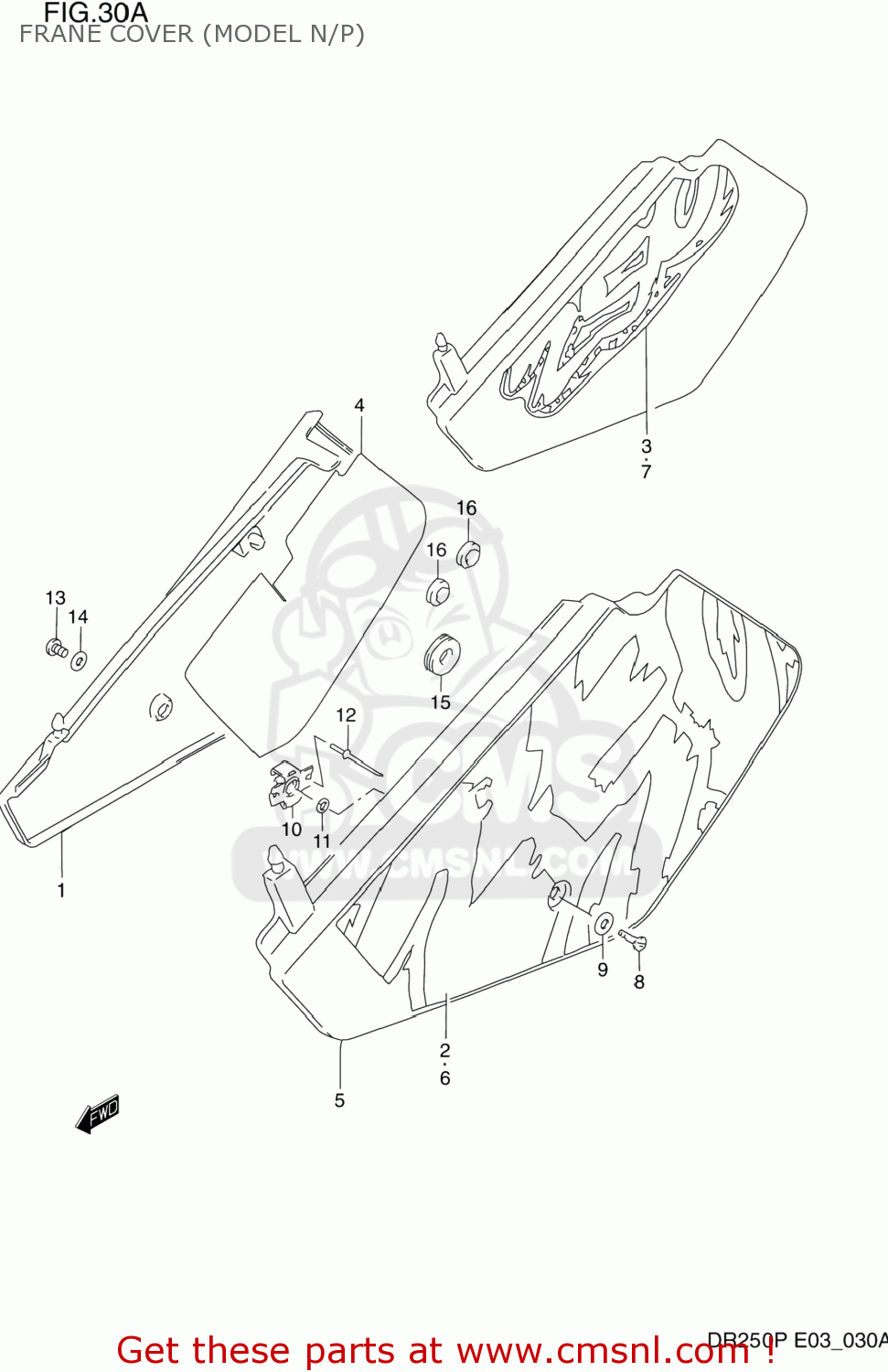 FRANE COVER (MODEL N/P) DR250 1992 (N) USA (E03)