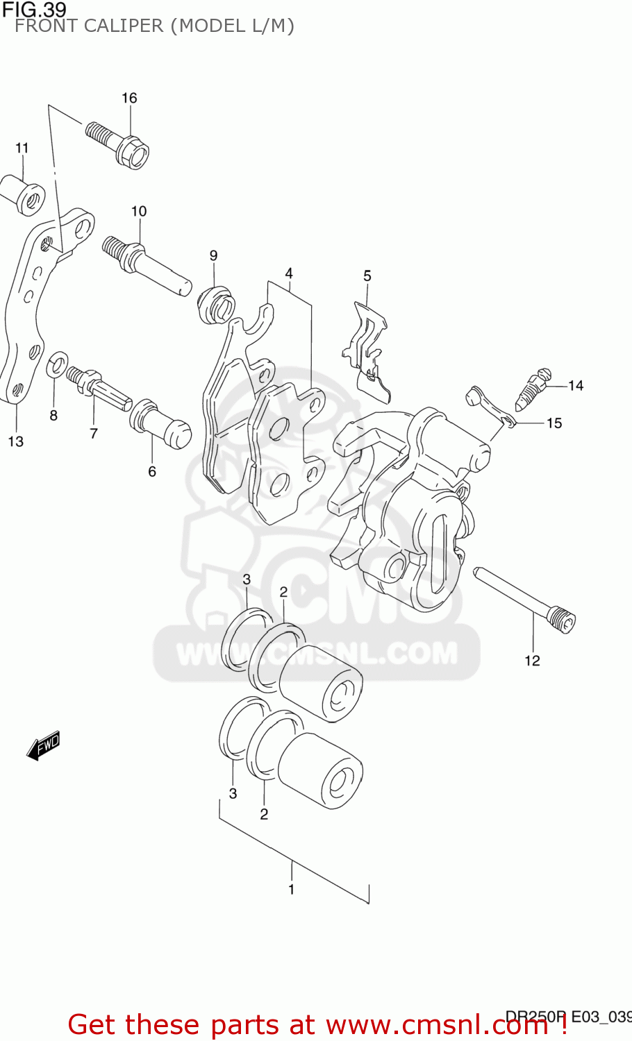 FRONT CALIPER (MODEL L/M) DR250 1992 (N) USA (E03)