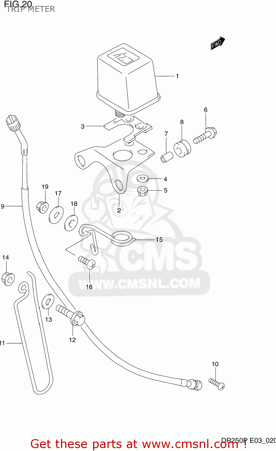 TRIP METER DR250 1992 (N) USA (E03)