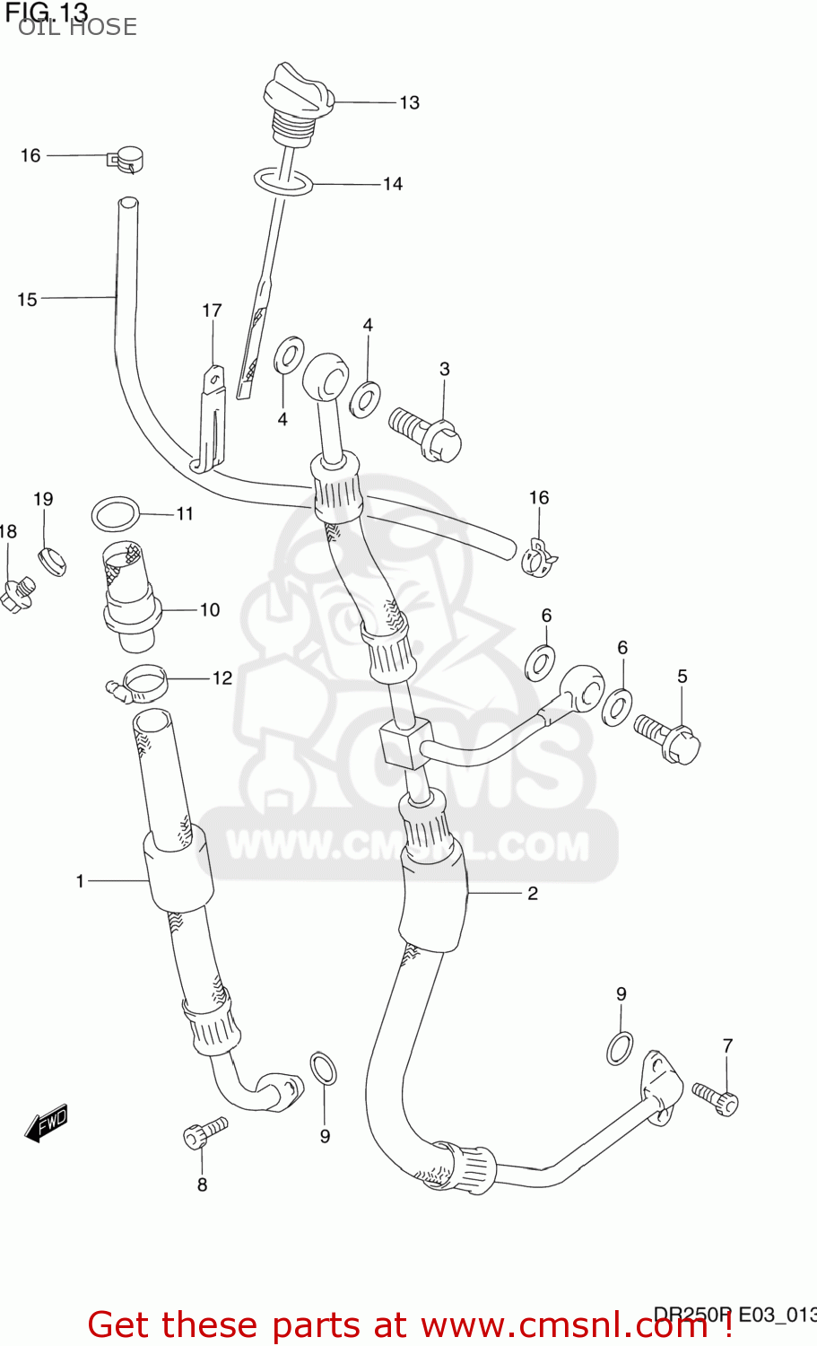 OIL HOSE DR250 1993 (P) USA (E03)