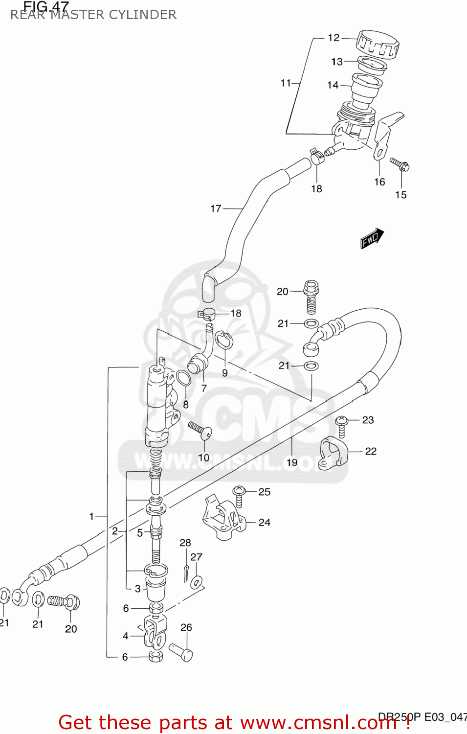 REAR MASTER CYLINDER DR250 1993 (P) USA (E03)