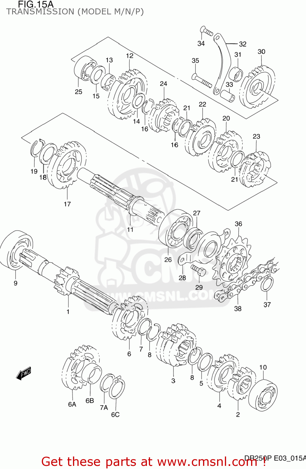 TRANSMISSION (MODEL M/N/P) DR250 1993 (P) USA (E03)