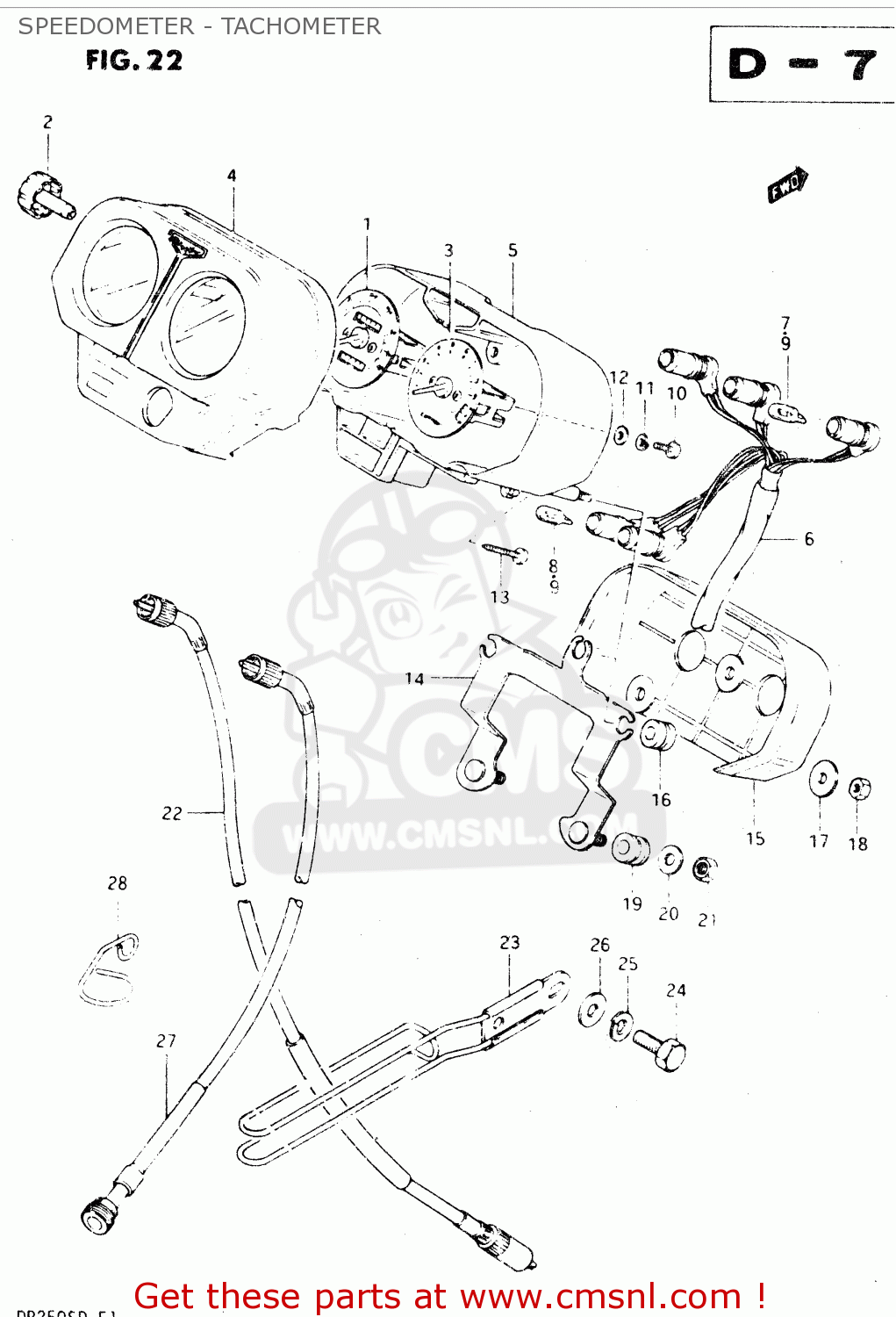 SPEEDOMETER - TACHOMETER DR250S 1982 (Z)