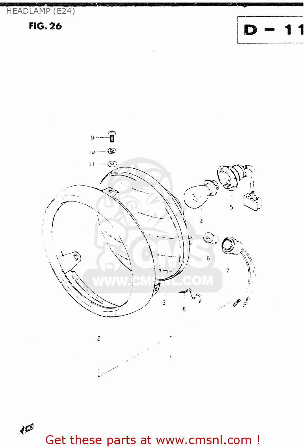 HEADLAMP (E24) DR250S 1982 (Z)