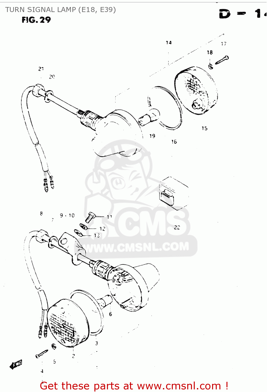 TURN SIGNAL LAMP (E18, E39) DR250S 1982 (Z)