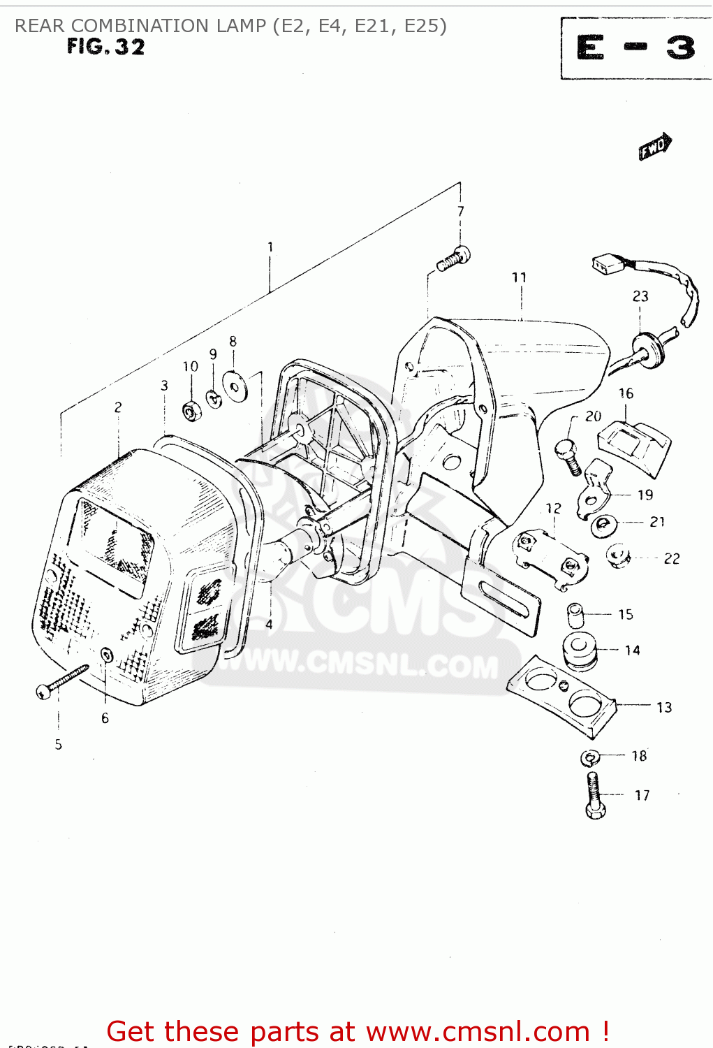 REAR COMBINATION LAMP (E2, E4, E21, E25) DR250S 1982 (Z)