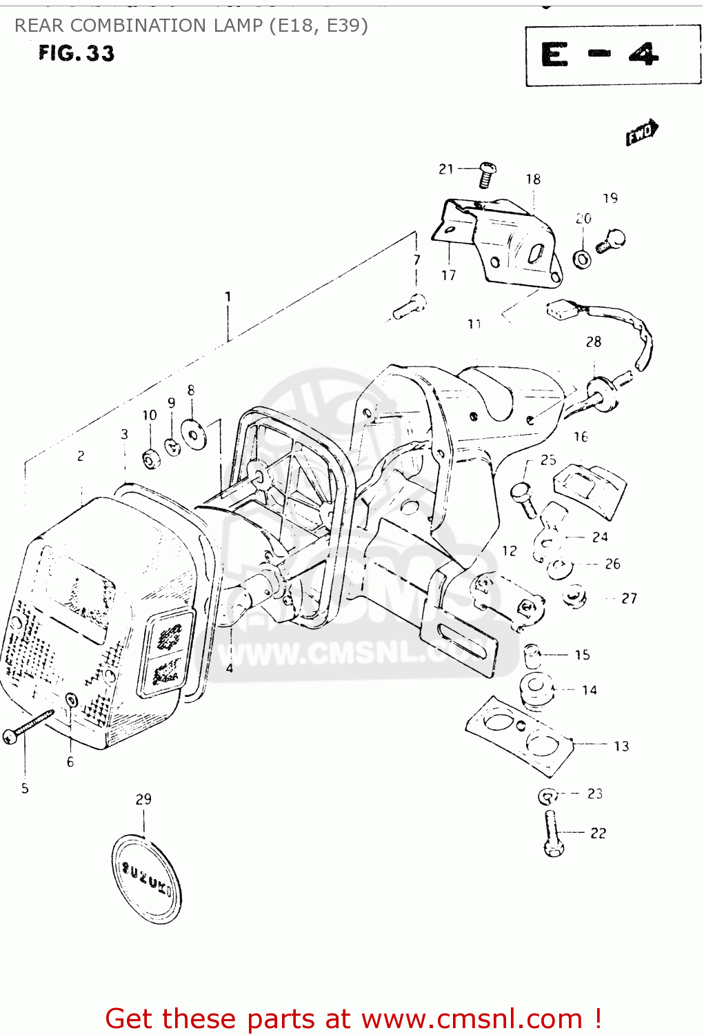 REAR COMBINATION LAMP (E18, E39) DR250S 1982 (Z)