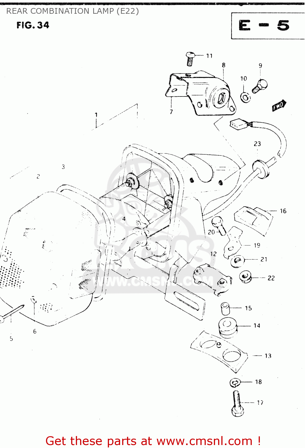 REAR COMBINATION LAMP (E22) DR250S 1982 (Z)