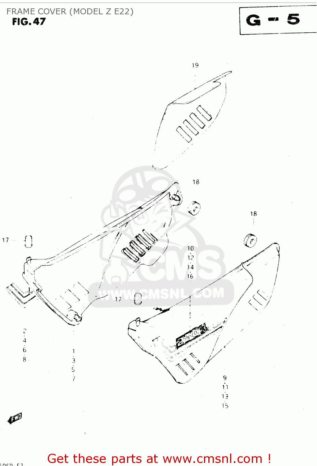 FRAME COVER (MODEL Z E22) DR250S 1982 (Z)
