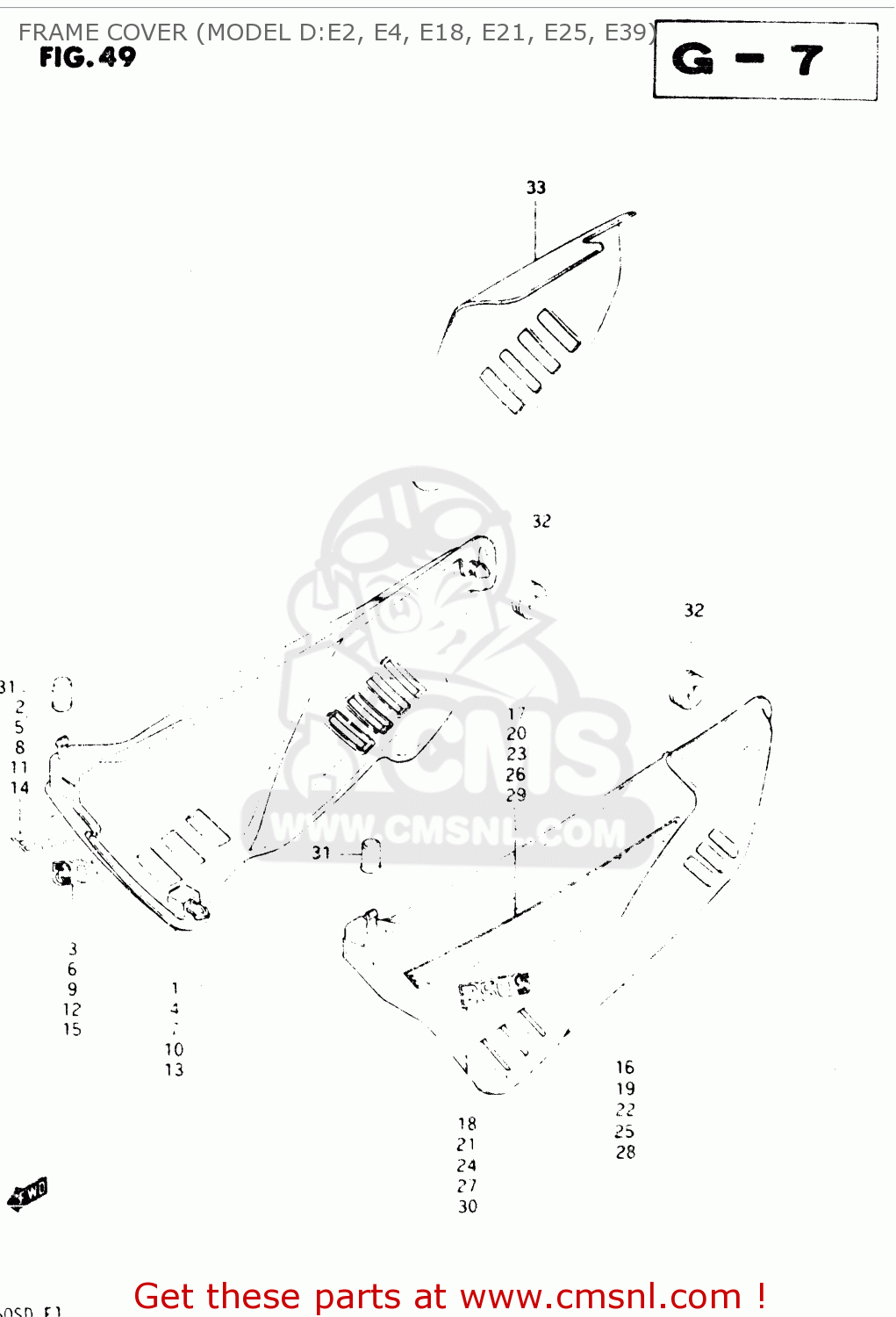 FRAME COVER (MODEL D:E2, E4, E18, E21, E25, E39) DR250S 1982 (Z)