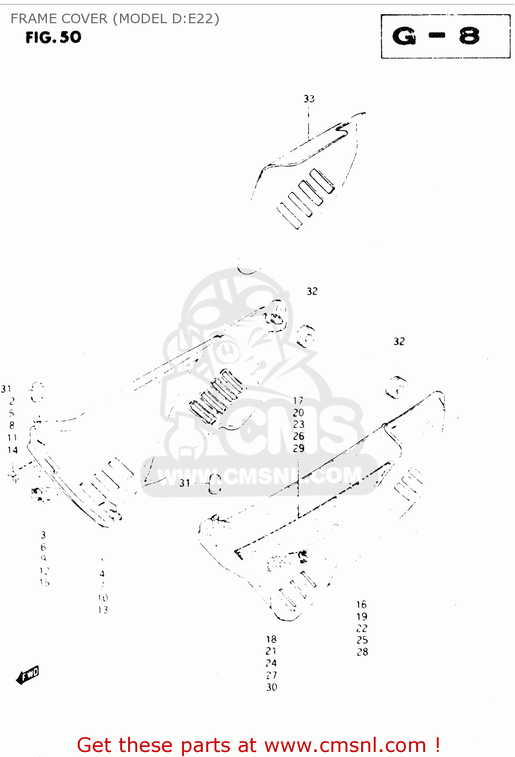 FRAME COVER (MODEL D:E22) DR250S 1982 (Z)