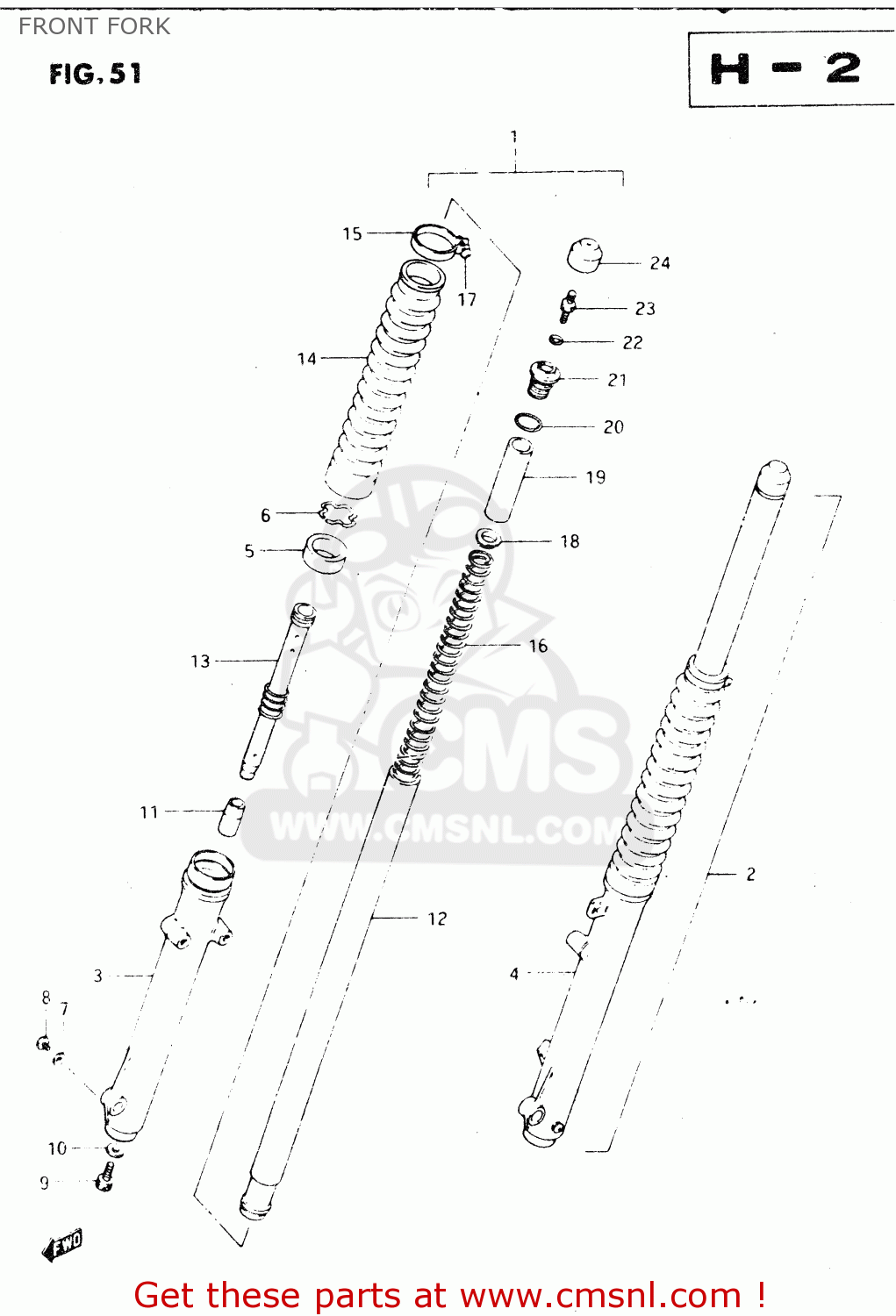 FRONT FORK DR250S 1982 (Z)