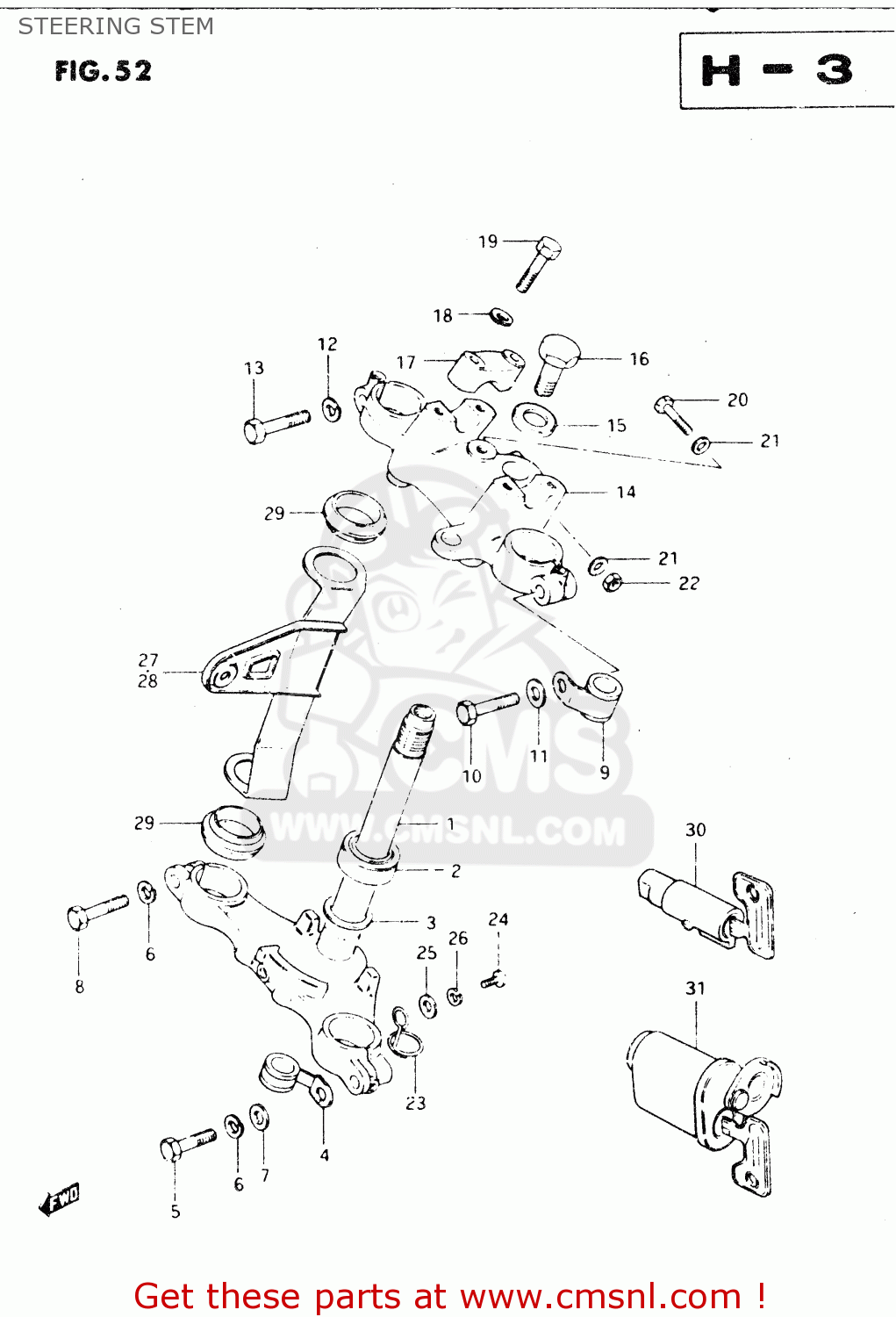 STEERING STEM DR250S 1982 (Z)