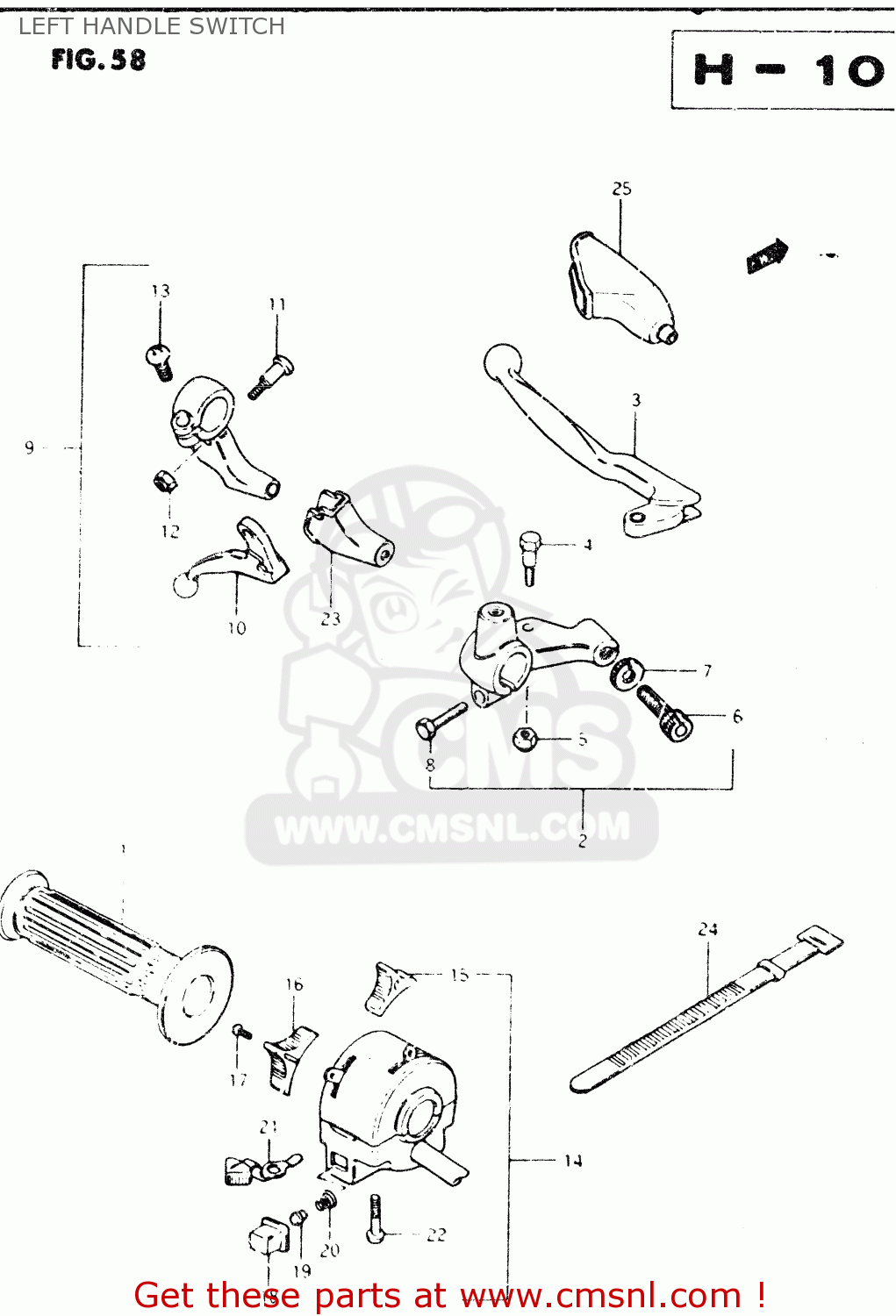 LEFT HANDLE SWITCH DR250S 1982 (Z)