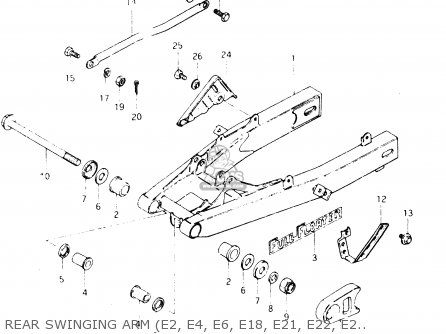 REAR SWINGING ARM (E2, E4, E6, E18, E21, E22, E25, E39) - DR250S 1982 (Z)