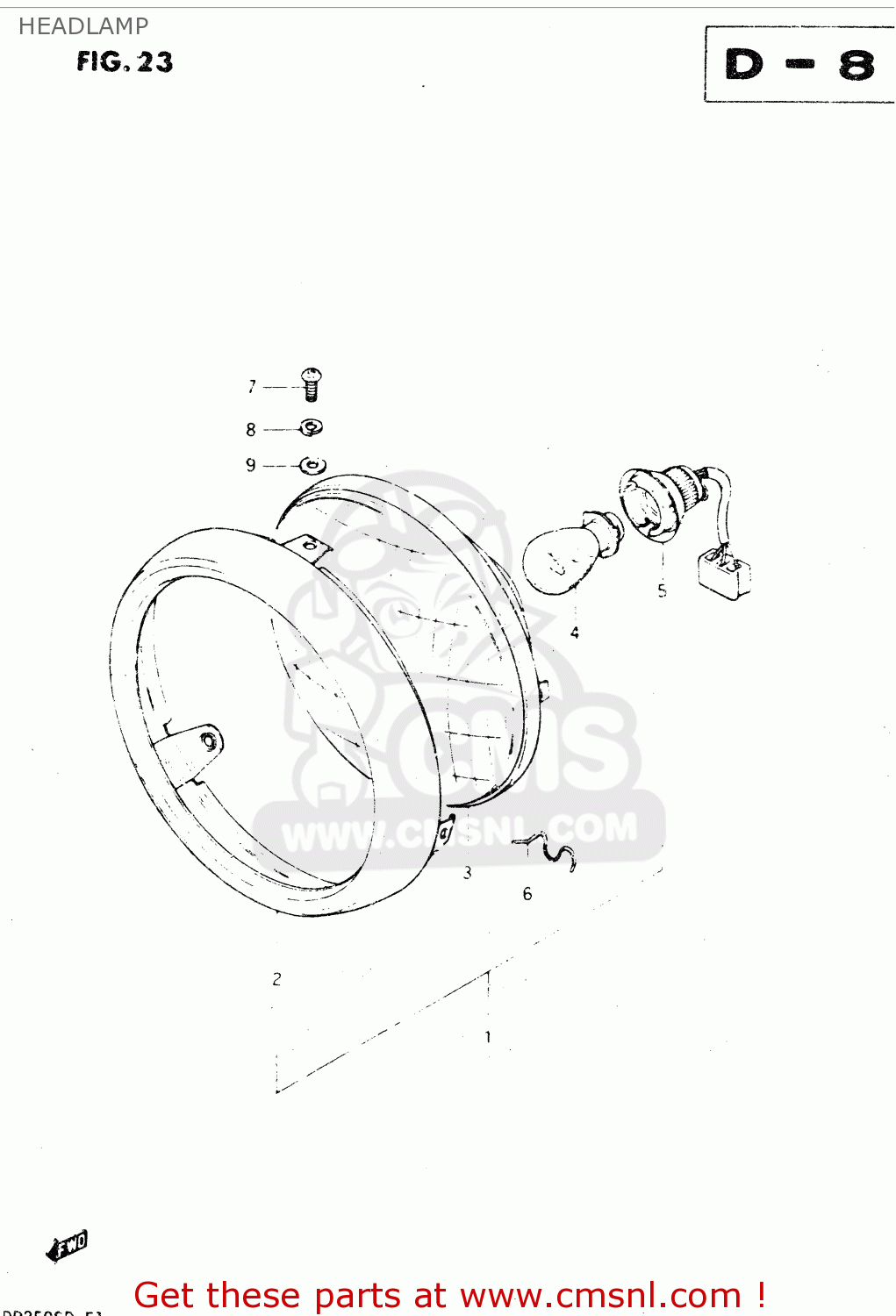 HEADLAMP DR250S 1983 (D)